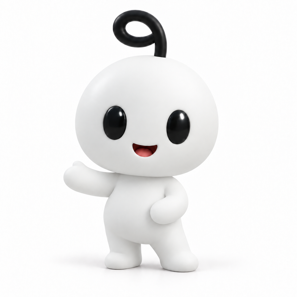 Full-body Pokee presenting a campaign