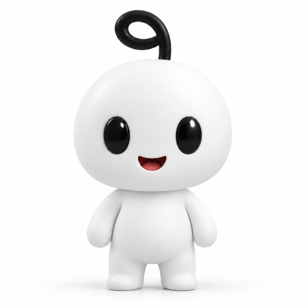 Full-body Pokee standing with a friendly smile